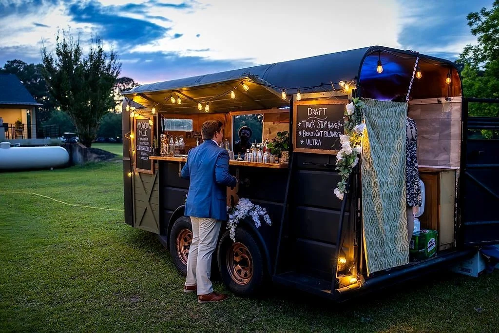 A guest being served at the Haulin’ Toasts bar