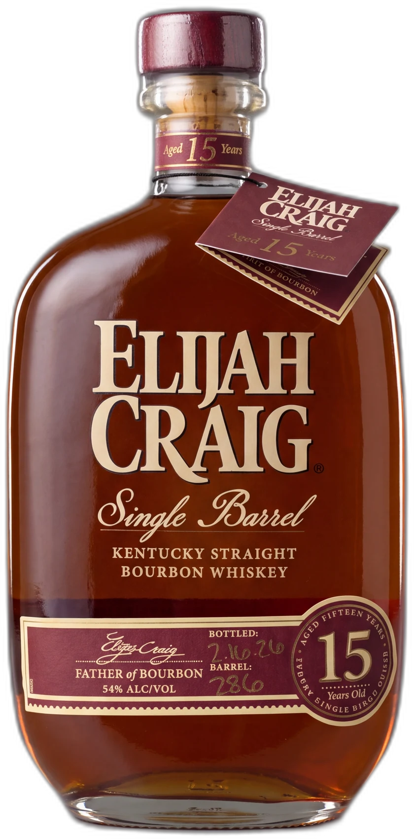 Elijah Craig Single Barrel Aged 15 Years 750ML